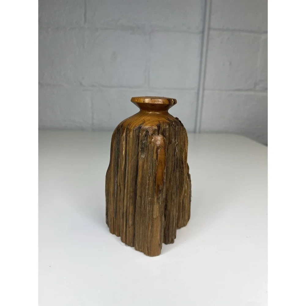 Live Edge Wood Vase Weed Pot Australian Red Gum Wood Fence Post Brutalist Rustic